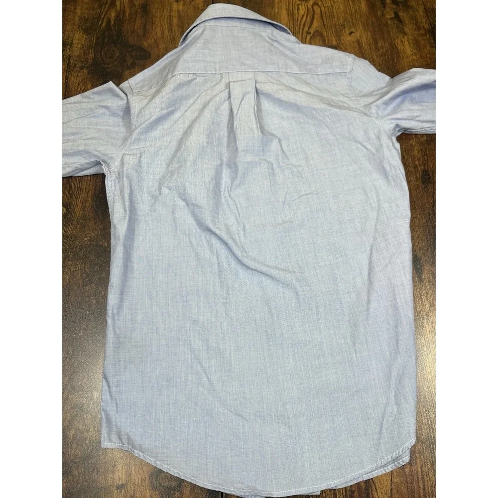 Ralph Lauren Boys Size 14 Light Blue Long Sleeve Button-Down Shirt 100% Cotton